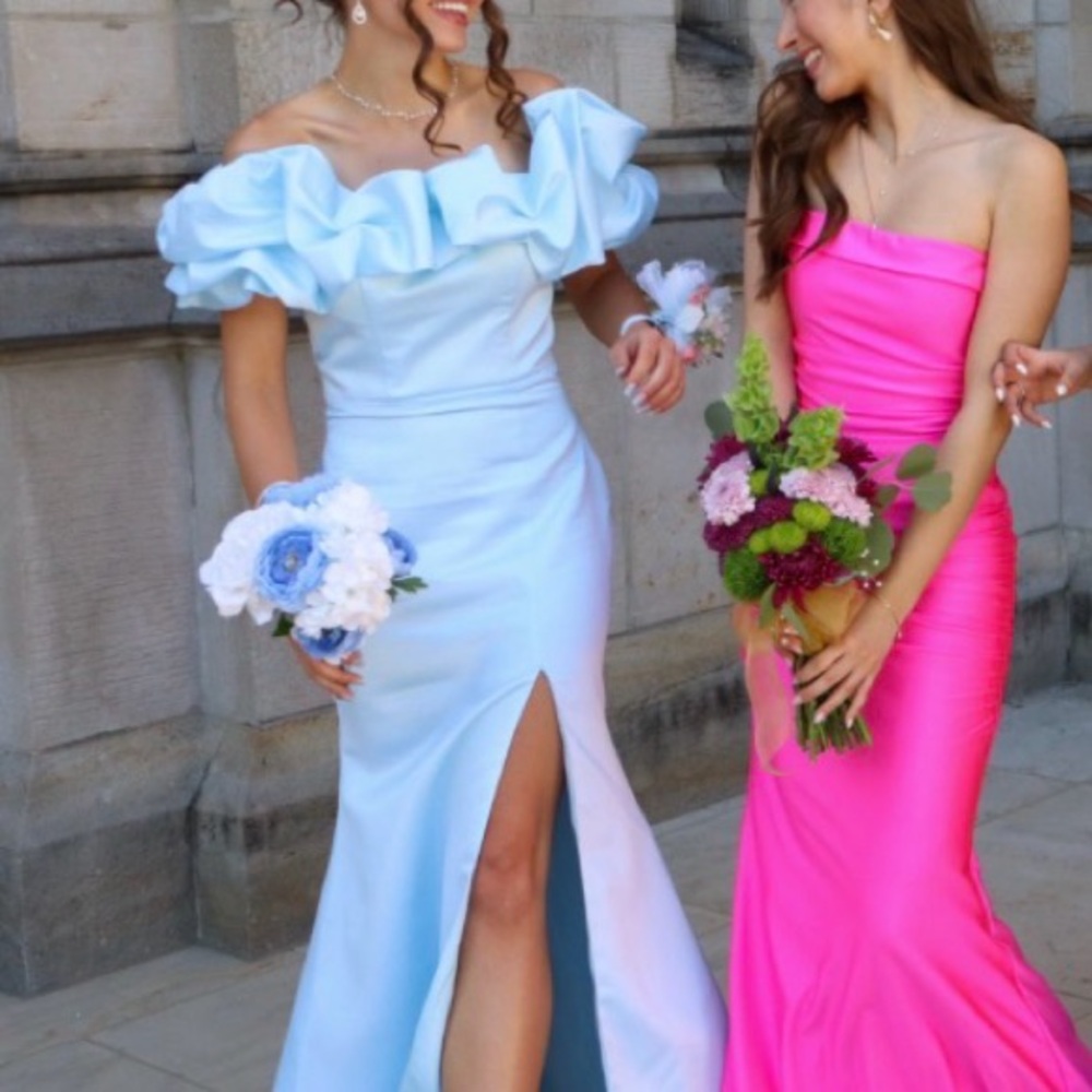 Stacees Off-the-Shoulder Ruffled Prom Dress - Picture 3 of 15